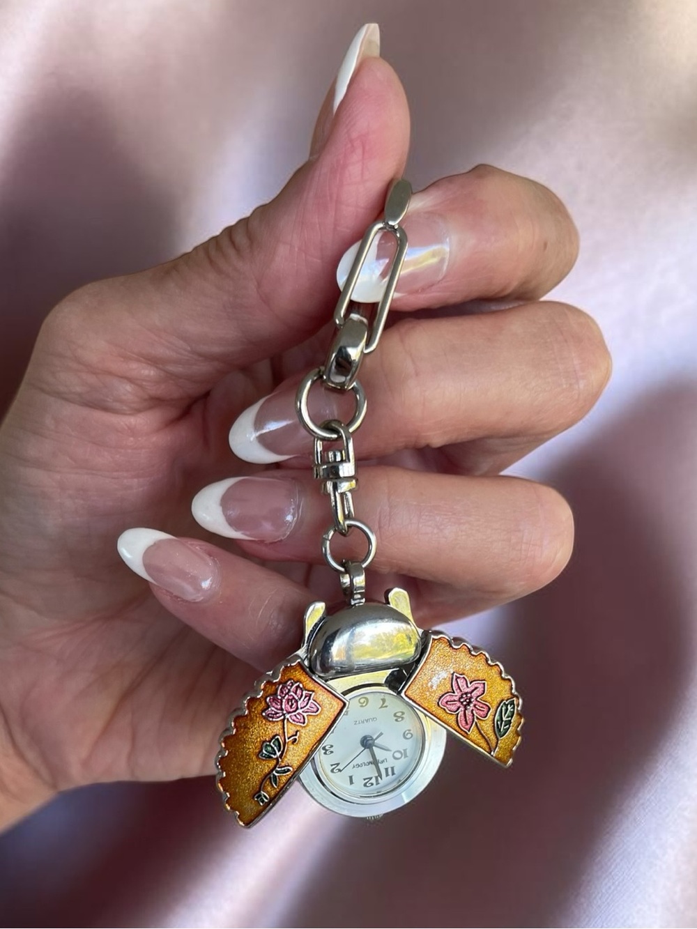 Urbanology Ladybug Pocket Watch Keychain Working Watch New Battery